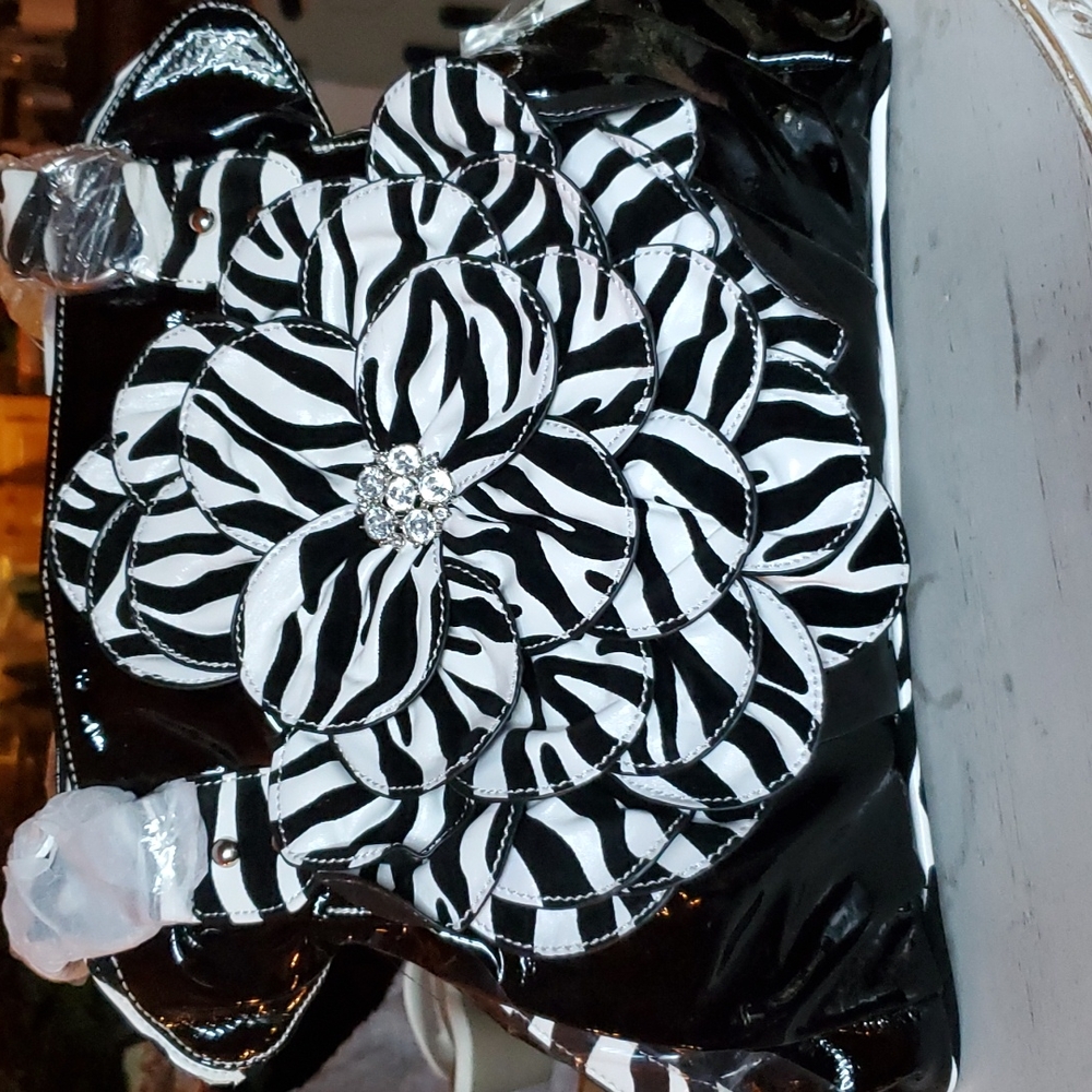 ZEBRA Flower Twist Clutch Fashion Handbag